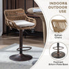Chic Adjustable Bar Stools - Set of Two in Beige