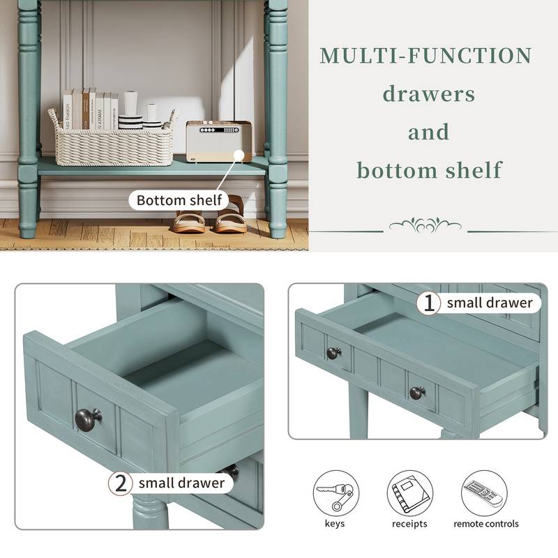 Charming Slim Console Table with Drawers