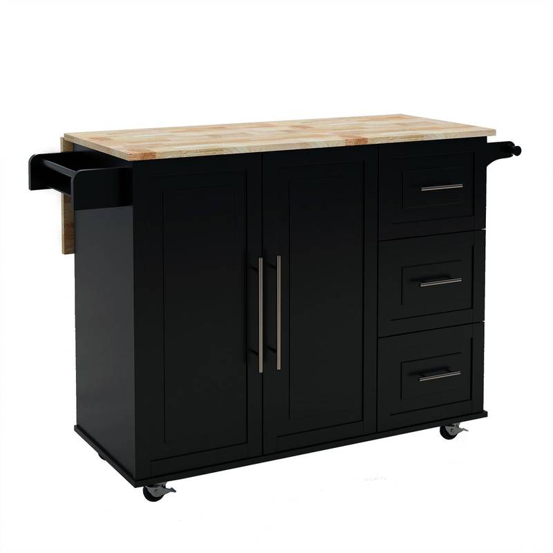 Elevate Kitchen Island with Spice & Towel Racks
