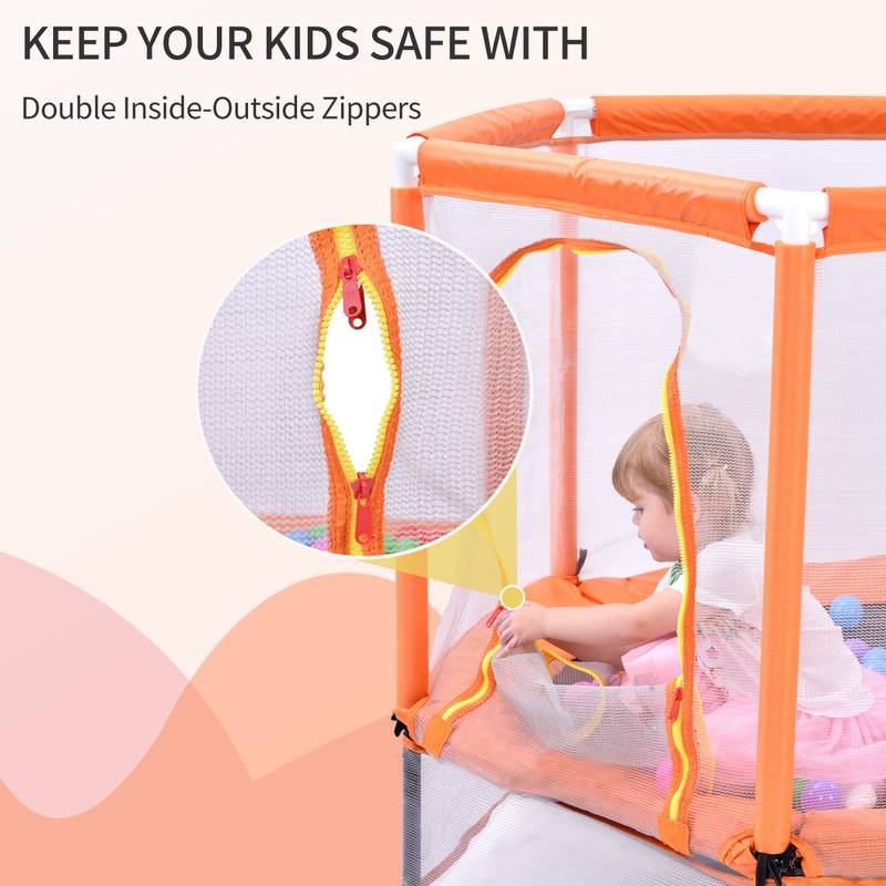 Kiddo’s Fun Jump Trampoline with Safety Net and Balls