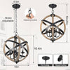 Rustic Farmhouse Chandelier – Adjustable Wood Lighting for Every Room
