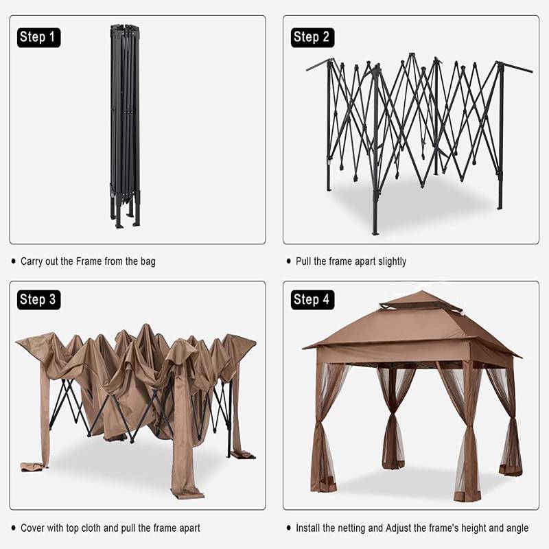 Cozy Pop-Up Canopy Gazebo with Netting and Soft Top