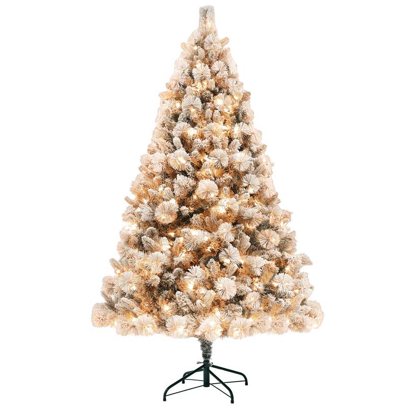 Snow-Flocked Sparkle Christmas Tree