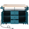 Versatile Rolling Kitchen Island with Drop Leaves and Power Outlet