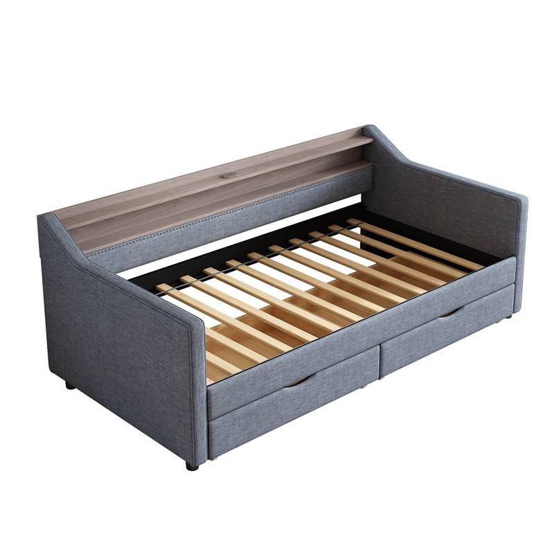 Smart Linen Daybed with Storage & LED Light