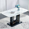 Chic Faux Marble Dining Set with U-Shaped Legs and Stylish Chairs