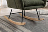 Cozy Rocking Chair with Pocket - Soft Teddy Fabric Glider in Dark Green