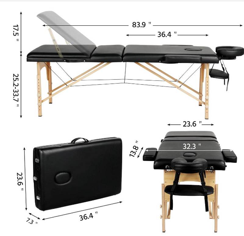 Spa on the Go: Adjustable Portable Massage Bed with Carrying Case