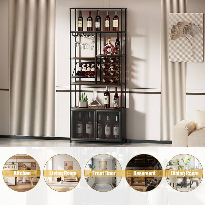 Chic Industrial Wine & Glass Stand