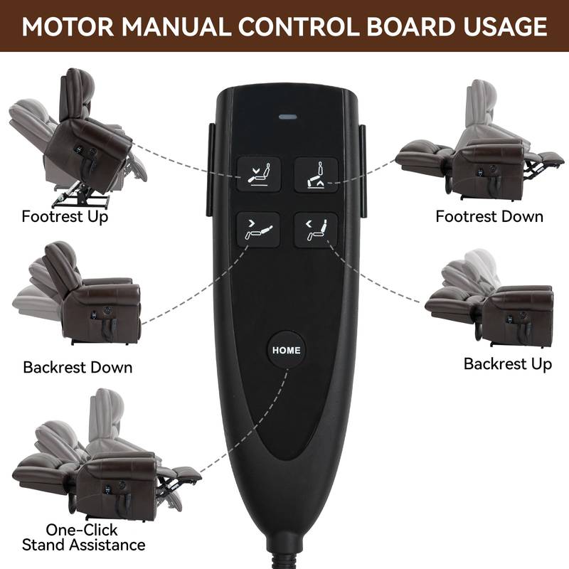 ComfortLift Massage Recliner - Genuine Leather with USB Ports