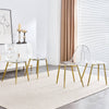 Chic Crystal Dining Chairs - Set of Four with Gold Legs