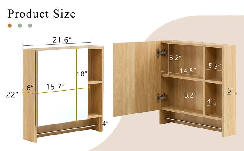 Stylish Wall-Mounted Bathroom Cabinet with Towel Rack and Shelves