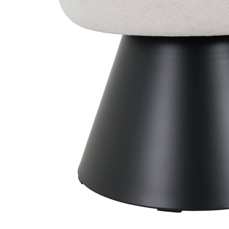Stylish Beige Upholstered Bench with Black Legs