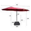 Vibrant Double-Sided Patio Umbrella with Base