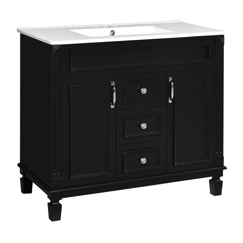 Sleek Modern Bathroom Vanity with Soft Close Doors and Drawers