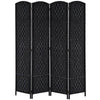 Chic Wicker Room Divider - Black Privacy Screen