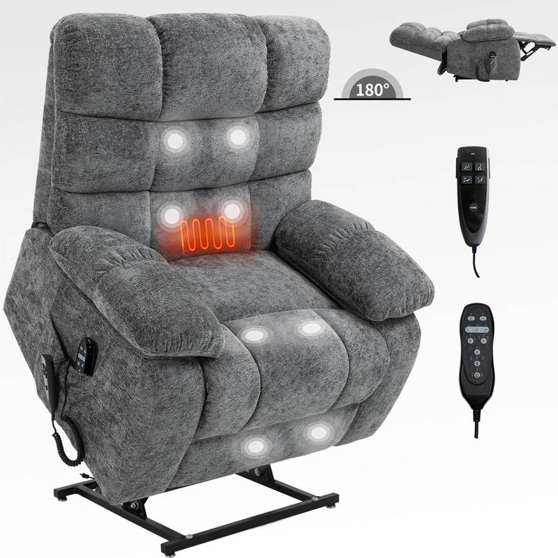 ComfyLift Heated Massage Recliner - Effortless Comfort & Support