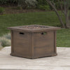 Cozy Brown Square Gas Fire Pit