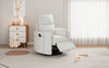 Cozy Beige Swivel Rocker Recliner with Pillows