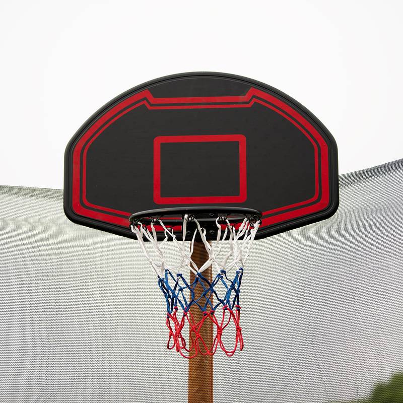Jump and Score Trampoline Fun with Basketball Hoop and Soccer Goal