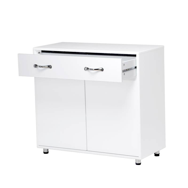Chic White Two-Door Side Table