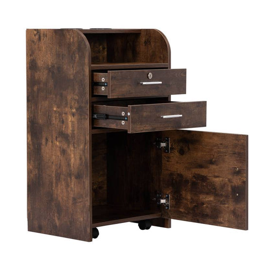 Charming Hair Styling Station with Storage & Dryer Holders