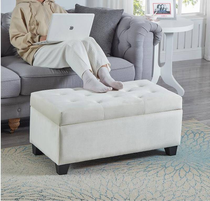 Cozy Velvet Storage Bench