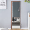 Elegant Wood Grain Full-Length Mirror