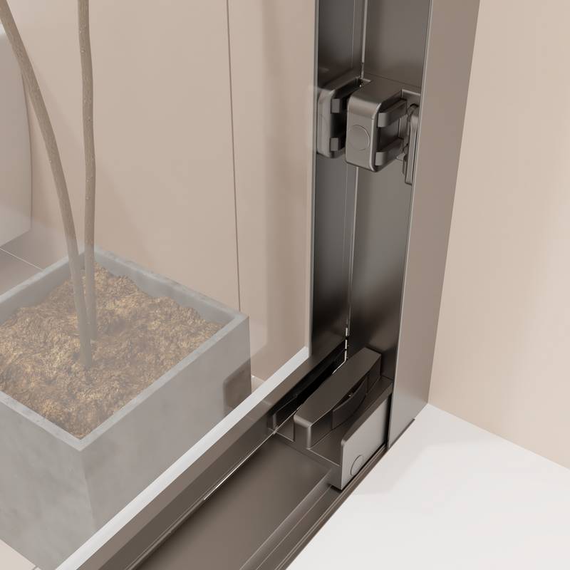 Sleek Matte Black Double Sliding Tub Door