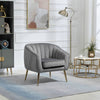 Chic Velvet Barrel Chair & Ottoman Set