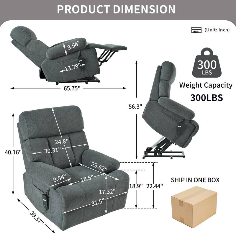 Cozy Recliner for Seniors with Remote Control