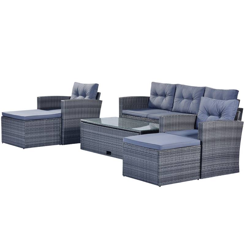 Cozy All-Weather Wicker Outdoor Lounge Set