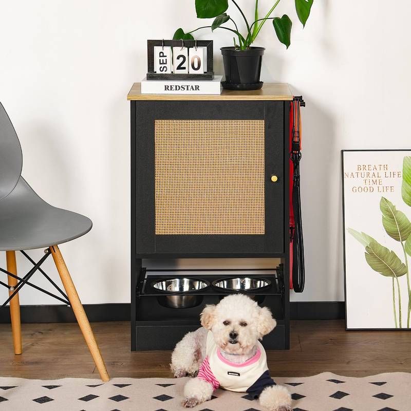 Stylish Pet Feeding Station with Hidden Storage