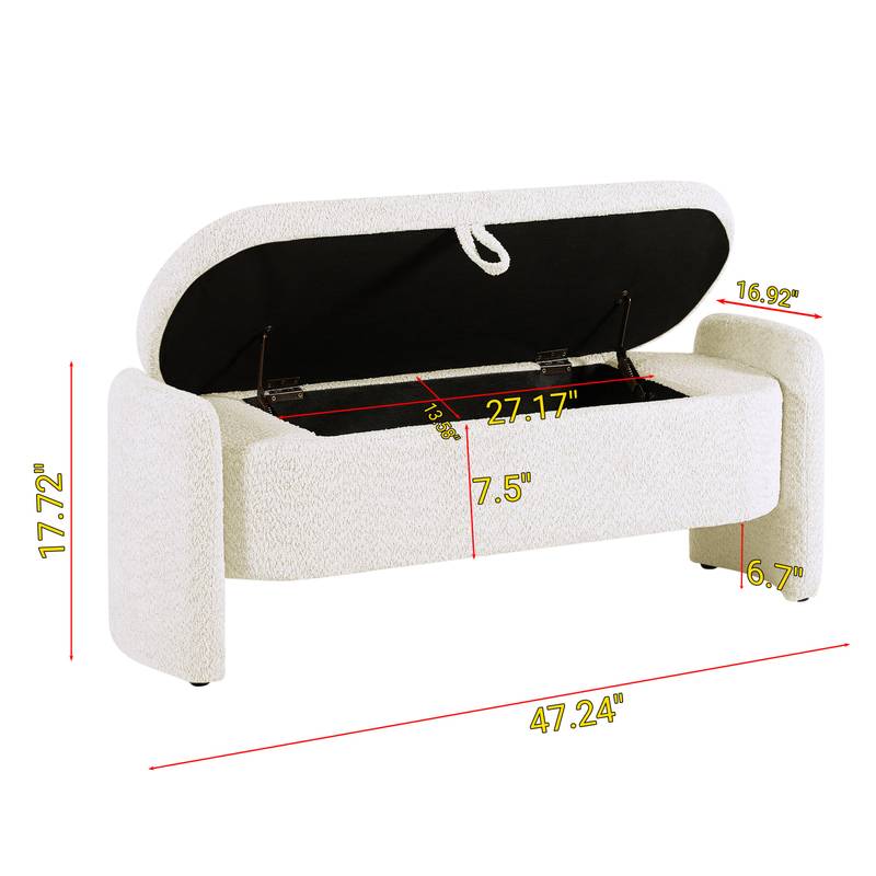 Cozy Cream Storage Ottoman