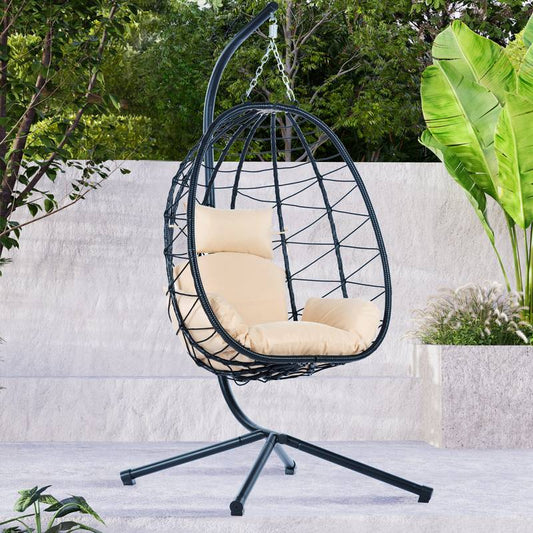Cozy Hanging Egg Chair with Stand