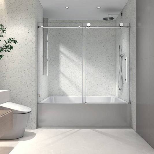 Sleek Glide Frameless Shower Door with Soft Close and Easy Clean Technology
