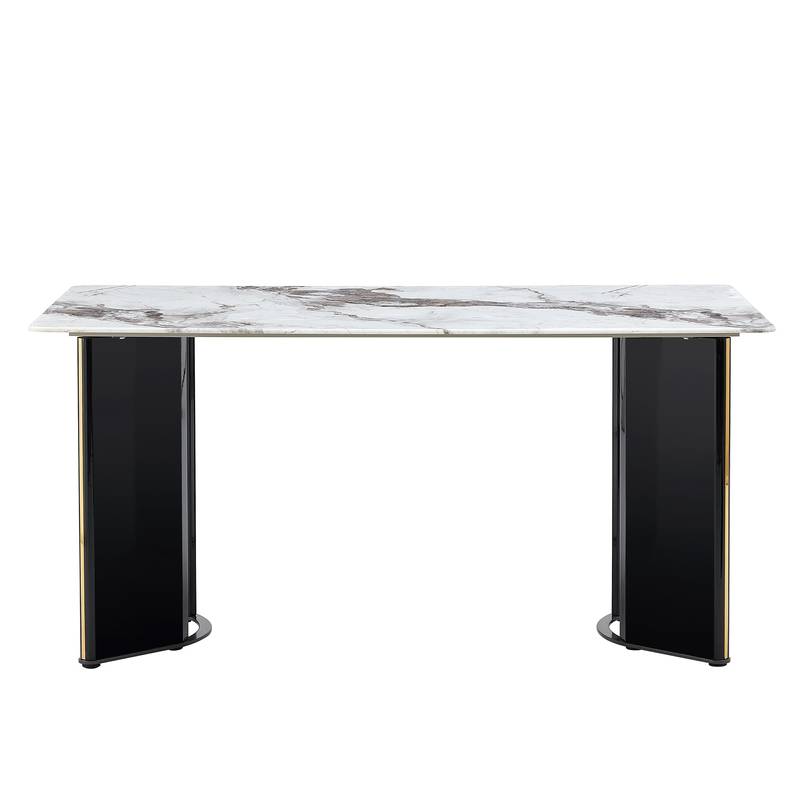 Chic Marble-Look Dining Table