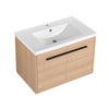 Chic Oak Vanity Set with Resin Sink