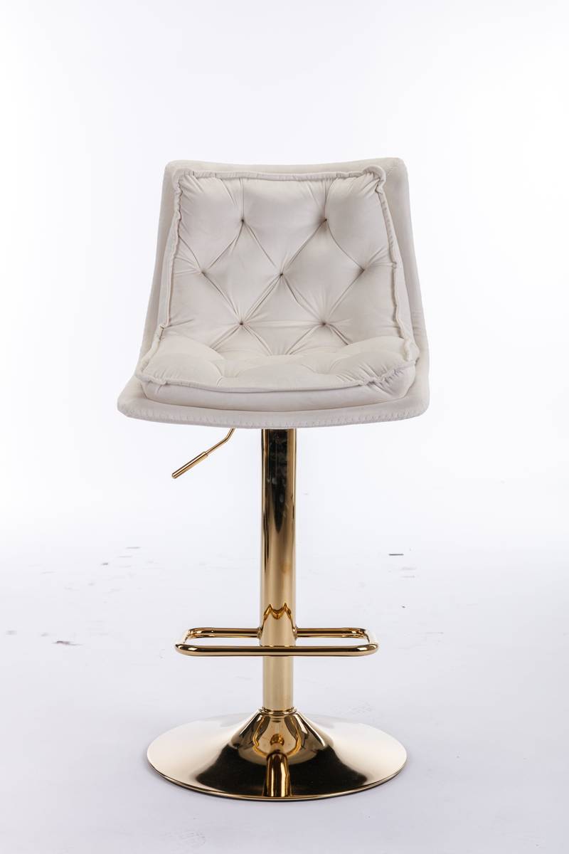Velvet Swivel Bar Stools with Chrome Shine