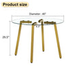 Chic Glass Round Table with Golden Legs