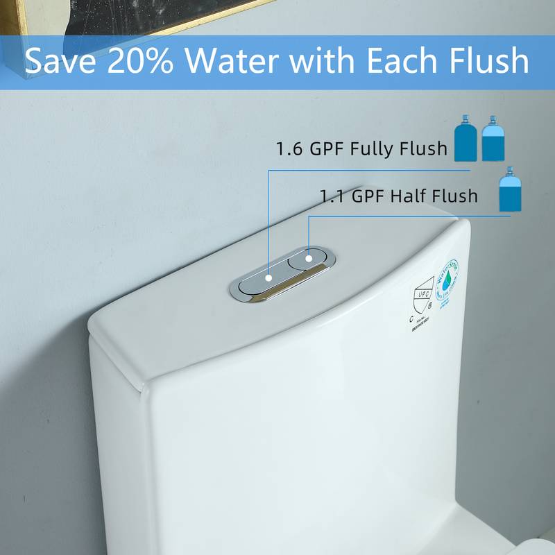 Eco-Friendly Comfort Height Toilet with Soft Close Seat – Glossy White