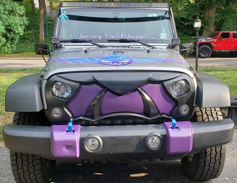 Spooky Jeep Grille Halloween Cover - Matte Black