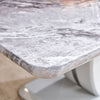 Elegant Gray Marble Coffee Table with Silver Accents