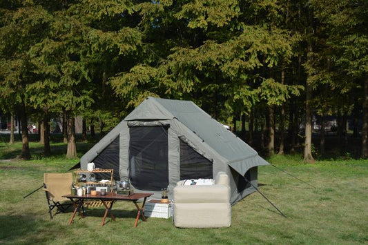 Easy Set-Up Inflatable Camping Tent: The Ultimate All-Weather Glamping Experience!