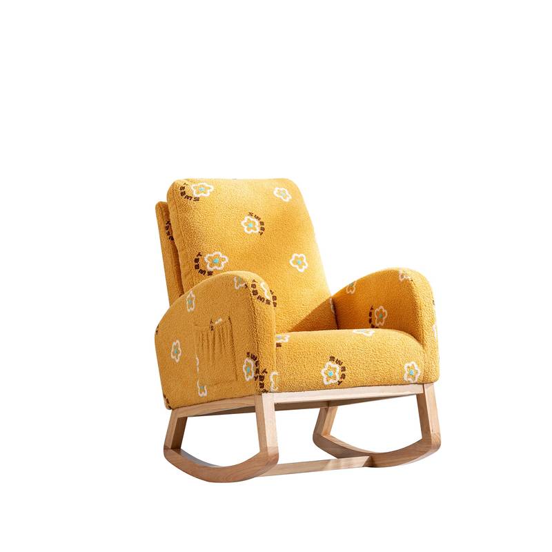 Cozy Mustard Rocker: Modern Mid-Century Accent Chair