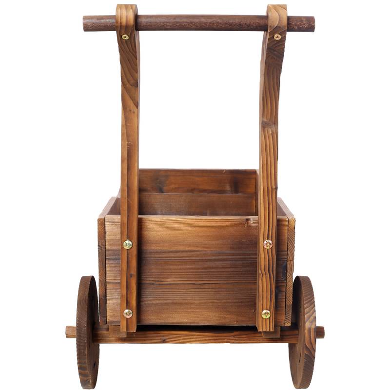 Rolling Wooden Garden Cart