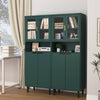Stylish Green Glass Door Bookcase - Versatile Storage for Any Room