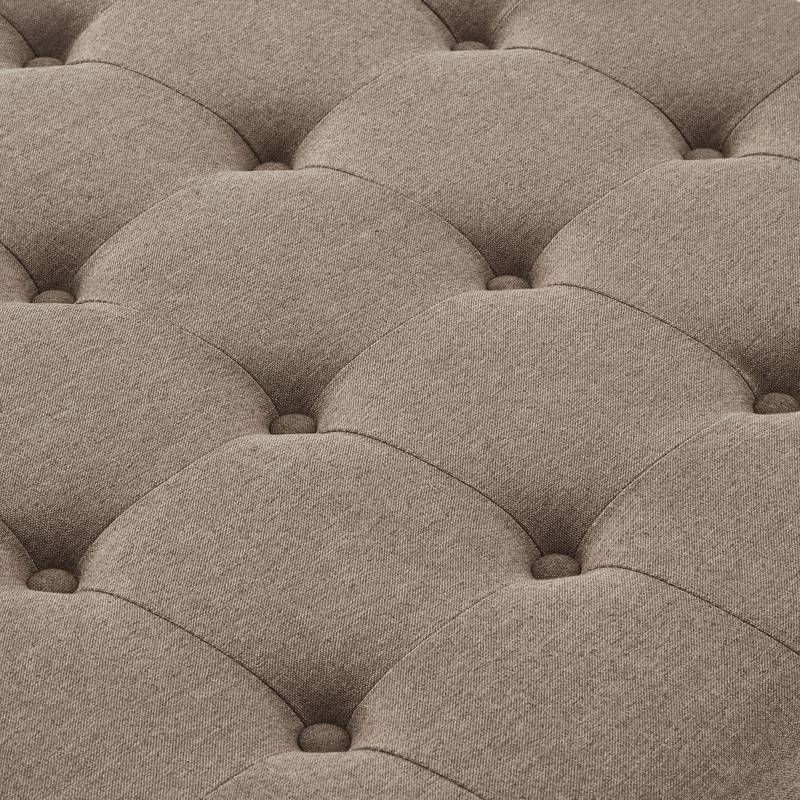 Chic Linen Storage Ottoman with Stylish Button Tufting
