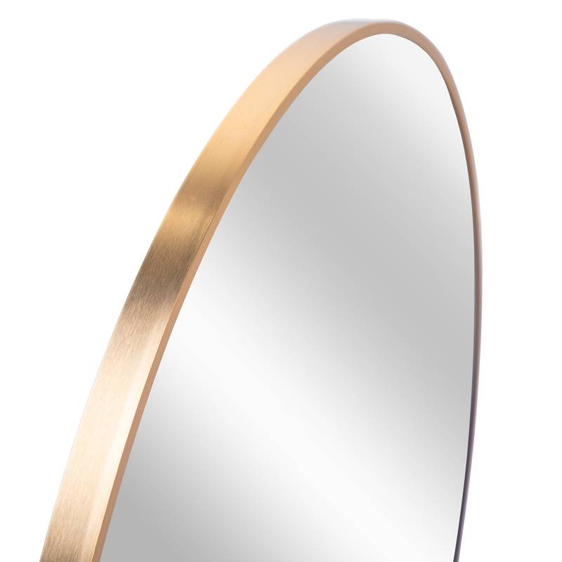 Gleaming Gold Round Bathroom Mirror