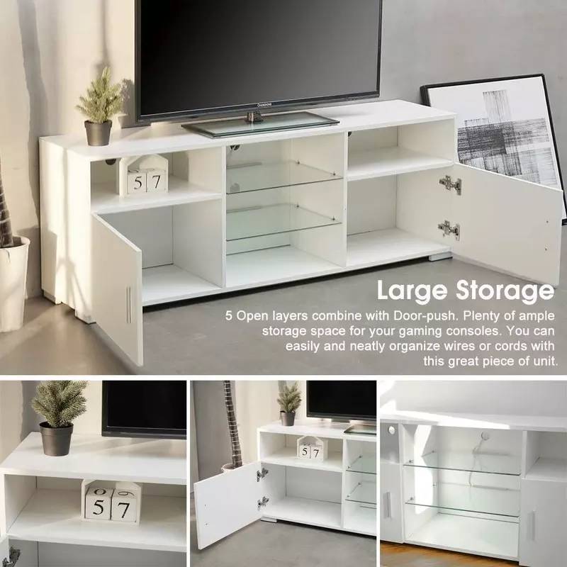 LED Modern TV Stand with Drawer and Media Console